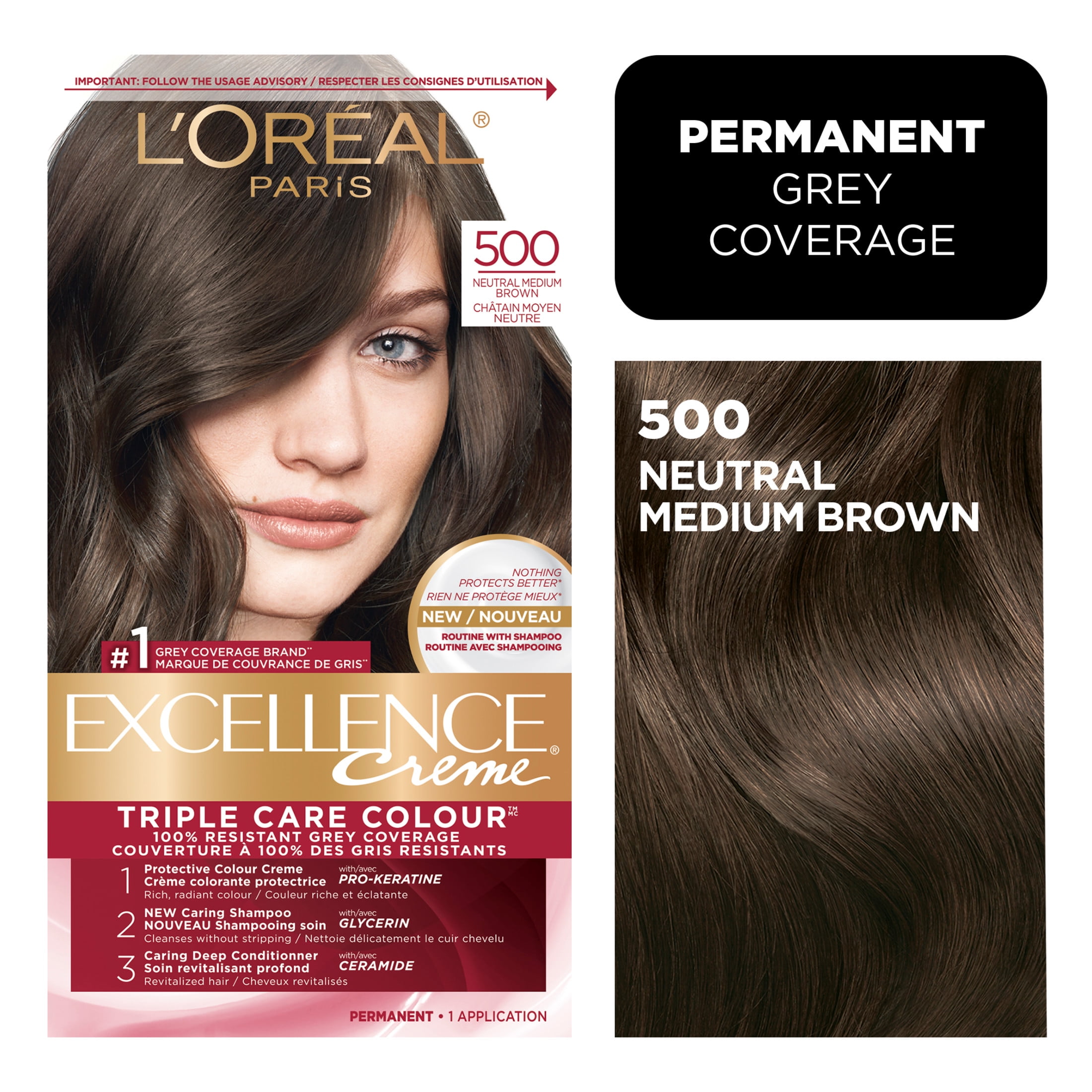 L'Oréal Paris Excellence Crème Triple Care Hair Dye, Permanent Hair Color, 1 Pack