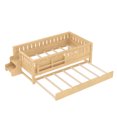 thumbnail image 5 of Twin Bed with Built-in Bookshelves and Staircase,Safety Rails,Storage Trundle Bed Frame,Solid Wood Construction,for Guest Room Bedroom,Light Natural, 5 of 6