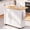3 Drawers 2 Doors White, variant on Walsunny 40" Kitchen Islands Carts with Storage Drop Leaf Countertop on Wheels Rolling Microwave Utility Carts with 3 Drawers 1 Storage Cabinets,White