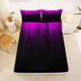 thumbnail image 5 of jejeloiu Modern Gradient Geometric Pattern Full Size Sheets For Girls,Neon Pink Black Stripe Bed Sheets For Kids,4pcs, 5 of 6