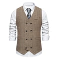 thumbnail image 2 of Men's Retro Double Breasted Vest Fashion Suit Vest, 2 of 6