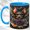 Blue, variant on Cute Bat Coffee Mug, Gothic Floral Mug, Ceramic 11 oz