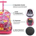 thumbnail image 3 of J World Girls Lollipop 16" Kids Rolling Backpack with Insulated Lunch Bag for School and Travel, Poppy Pansy, 3 of 7