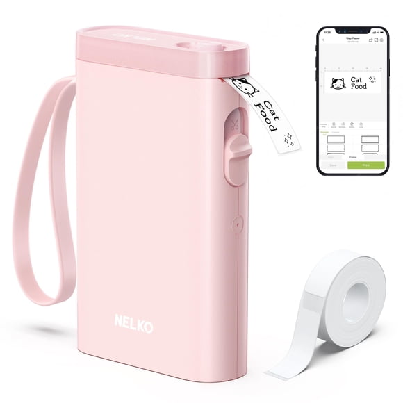 Nelko Label Maker Machine with Tape, P21 Portable Bluetooth Label Printer, Wireless Built-in Cutter Sticker Maker Mini Label Makers with Mu