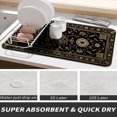 thumbnail image 2 of SPXUBZ Black Floral Coffee Mat, Coffee Bar Mat, Super Absorbent Kitchen Counter Drying Mat, Non Slip Coffee Maker Pad, Quick Dry Dish Drying Mat, Countertop Protector, 2 of 5
