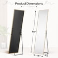 thumbnail image 3 of 16"x59" Mirror Full Length, Body Wall Mirrors with Shatter-Proof Glass, Floor Standing, Hanging or Leaning, Tall Mirror with Stand Aluminum Alloy Frame for Bedroom Cloakroom, 3 of 7