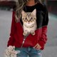 thumbnail image 2 of Camisas de mujer con estampado gráfico de manga larga con cuello redondo, sudadera, suéter, tops cómodos Fridja  hkj4546, 2 of 4