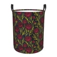 thumbnail image 1 of Balery Burgundy Peony Flowers Cesta de ropa redonda con asas, impermeable, independiente, para ropa, juguetes, dormitorio y familia-Medium, 1 of 6
