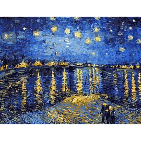 Starry Sky - Van Gogh - Paint by Number Kit - 16"x20" (40x50cm) - DIY Acrylic Painting Home Decor