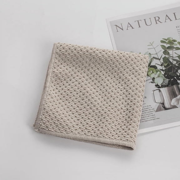 ERDOUY 10pcs Khaki Kitchen Washcloths for Dishes Absorbent Microfiber Dish Cloths Quick Dry Dish Rags Ideal for Kitchen Cleaning-11.81*11.81inch