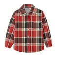 thumbnail image 7 of Penkiiy Kid Button Flannel Thick Shirt Fall Winter Coat Pocketed Shirts Coats Warm Shacket Cardigan Tops Fall/Winter Clothes 12 Months Red, 7 of 7