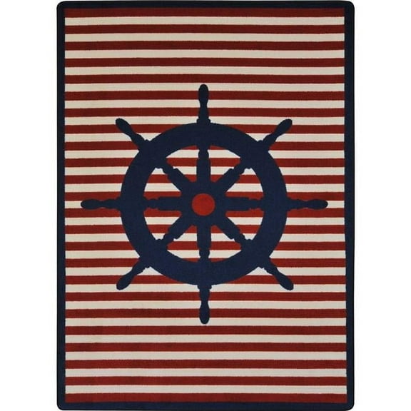 3 ft. 10 in. x 5 ft. 4 in. Set Your Course Rectangle Rug Blue