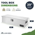 thumbnail image 6 of ARKSEN 39" Aluminum Diamond Plate Tool Box Chest Box Pick Up Truck Bed RV Trailer Toolbox Storage With Side Handle And Lock Keys, Silver, 6 of 7