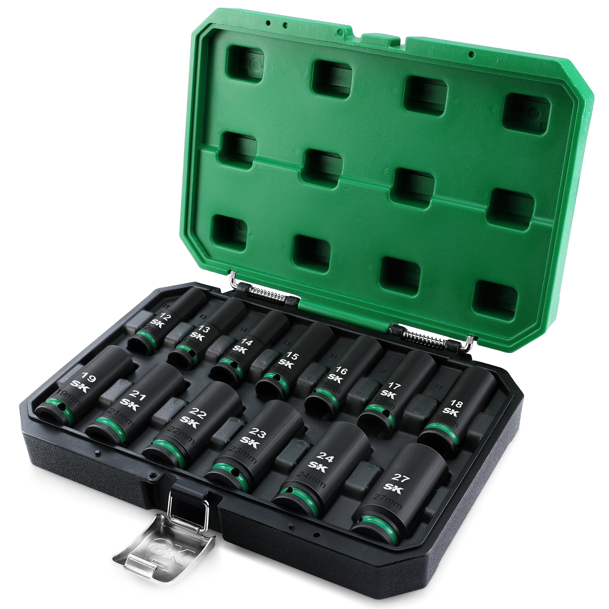 SK Hand Tools SK01353 13 Piece 1/2" Impact Metric Deep Socket Set