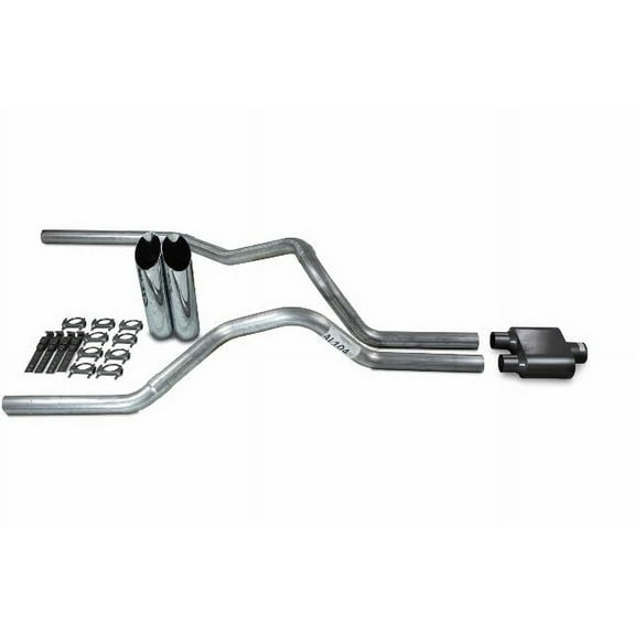 Dodge Ram 1500 Truck 09-18 2.5" Dual Exhaust Kits 1 Chamber Muffler Slash Tips