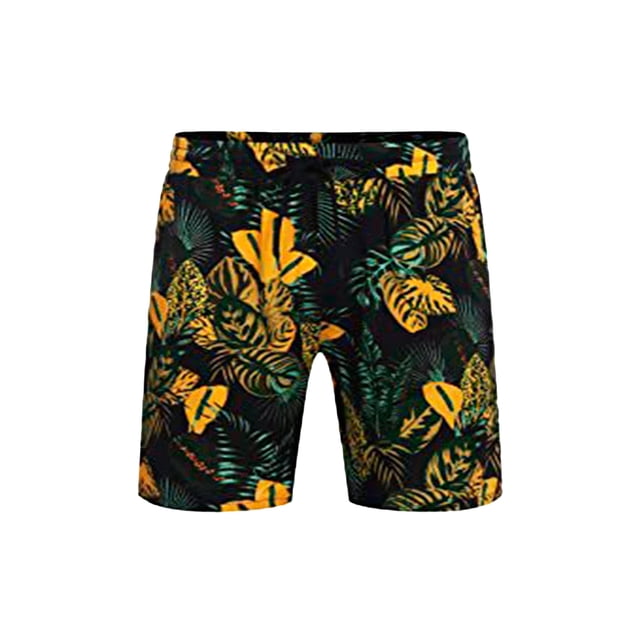 Txlixc Pantalones cortos de playa para hombres con cintura elástica, impresión hawaiana suelta Txlixc moda