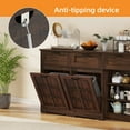 thumbnail image 3 of Craftian Kitchen Storage Cabinet with Drawers & Doors, Tilt Out Trash Can Cabinet for Double 10-gal Trash Bins, Brown, 3 of 8