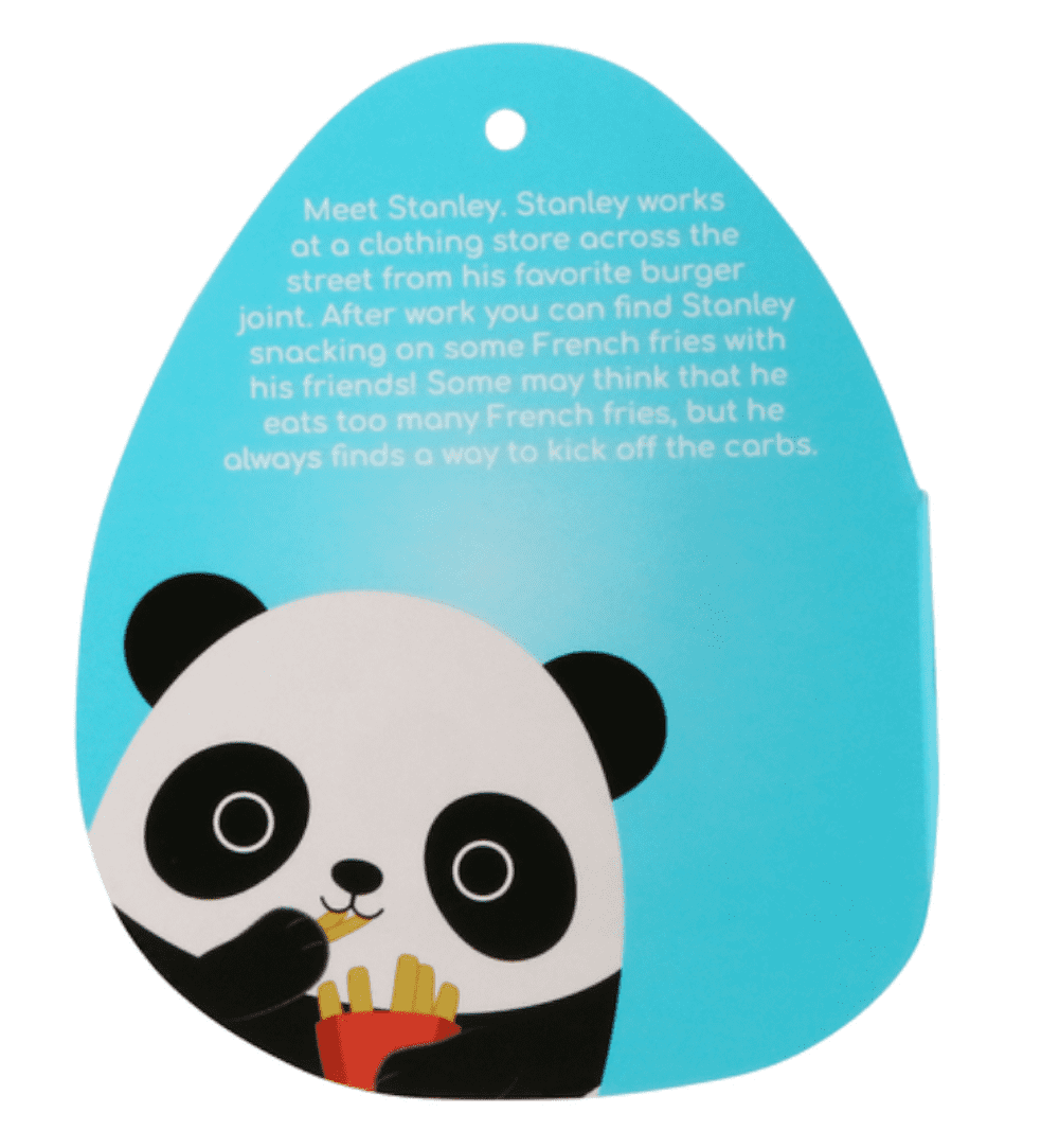 Squishmallows Official Kellytoy Plush 7.5 Inch Squishy Stuffed Toy Animal (Stanley The Panda with Fries)