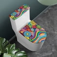 thumbnail image 3 of HELLHERO Rainbow Flowers Toilet Seat Lid Cover Fits All Toilet Shapes & Easy to Install Toilet Lid Seat Cover Easy Care 2 Pcs Set, 3 of 8