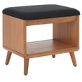 thumbnail image 2 of SAFAVIEH Solo Open Shelf Bench with Cushion, Black/Natural, 2 of 8