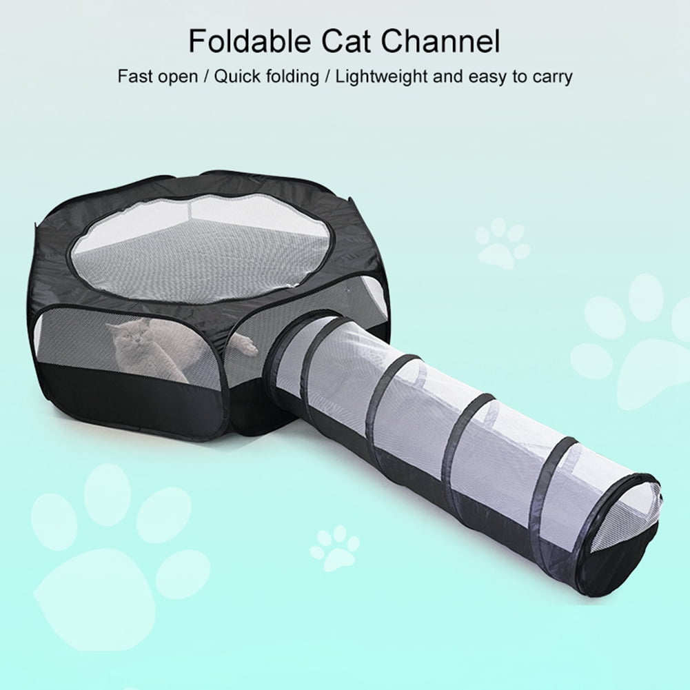 Outdoor Cat Enclosures, Portable Catio with Cat Tent,for Rabbits, Dogs and Feline Friends to Explore in Yard, Balcony, Camping