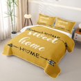 thumbnail image 3 of meiyoeat Rustic Home Sweet Bed Spread Queen for Adults Men Women, Arrow Quote Queen Coverlet Set, Mustard Yellow, 3 Pieces, 3 of 7