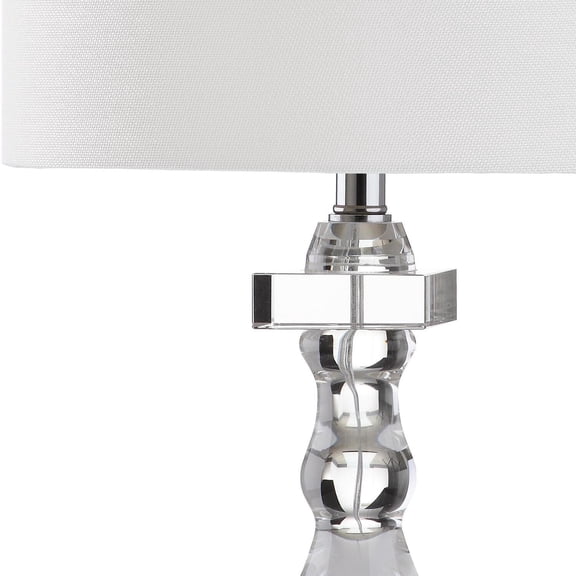 Safavieh Delta 26.5 in. H Crystal Glam Table Lamp, Clear/White Shade