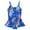 Blue, variant on Kiijoy Toddler Girl Tropical One-Piece Swimsuit Ruffle Bathing Suit Swimwear, Sizes 4-5 T