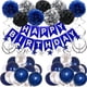 thumbnail image 1 of Juego de 47 decoraciones de fiesta de cumpleaños JAMW azul con pancarta globos de confeti, 1 of 5