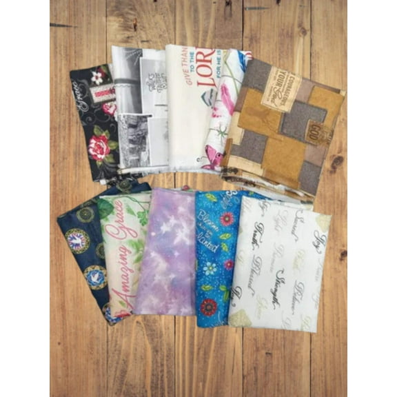 10 Half Yards - Assorted Faith Religious Half Yard Bundle