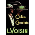 thumbnail image 2 of Retrolabel 17x24 Black Ornate Wood Framed with Double Matting Museum Art Print Titled - Cafes Chocolats L. Voisin, 2 of 4