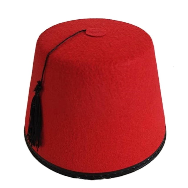 Felt Moroccan Red Fez Hat Turkish Hat For Men With Black Tassels Tarboosh Hat Pasha Fez Egyptian Fez Cap Costume Hat