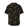 thumbnail image 5 of KLL Eiffel Tower Print Men's Shirt Short Sleeve Button Down Summer Cuba Beach Shirts- Medium, 5 of 5