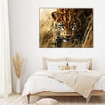 thumbnail image 4 of Mudket Pink Leopard Rose Pearl Canvas Wall Art, Feminine Beautiful Animal Print with Floral Accents, Waterproof Framed Decor for Living Room Bedroom, Ready to Hang - 36"L x 24"W, 4 of 8