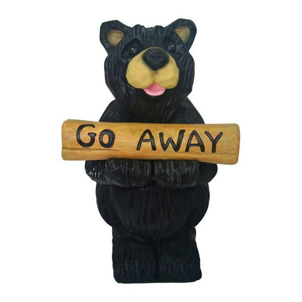 Infinity 8519498 Go Away Black Bear Outdoor Statue Cement