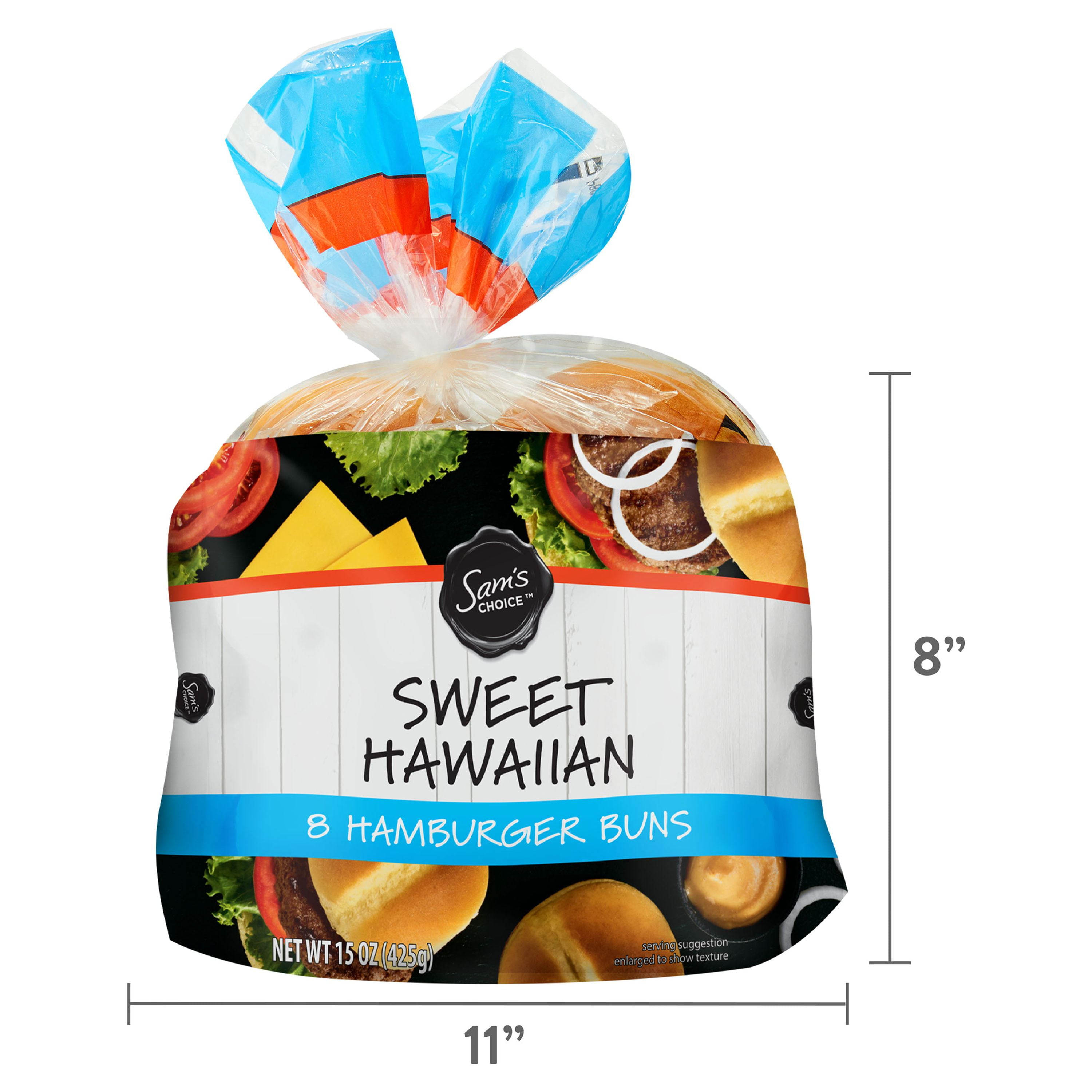 Sam's Choice Sweet Hawaiian Hamburger Buns, 15 oz, 8 Count