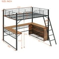 thumbnail image 4 of Aukfa Full Size Metal Loft Bed with Desk and Storage Shelves, Heavy Duty Bed Frame for Kids Adults - Black, 4 of 8