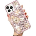 thumbnail image 6 of Compatible with iPhone 15 Pro Bling Glitter Case,Luxury Bling Diamond Rhinestone Gemstone 3D Perfume Bottle and Flower Gemstone Soft TPU Back Cover Case for Women Girls with iPhone 15 Pro 6.1", 6 of 10