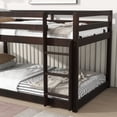 thumbnail image 4 of Leumius Twin over Twin Floor Bunk Bed with Ladder ,Upper and Bottom Bed Platforms Crafted with Strengthened Slats for Boys Girls Espresso, 4 of 9