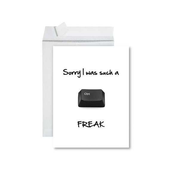 Koyal Wholesale Funny I'm Sorry Jumbo Card Ctrl Freak Blank I'm Sorry Greeting Card with Envelope 1-Pk
