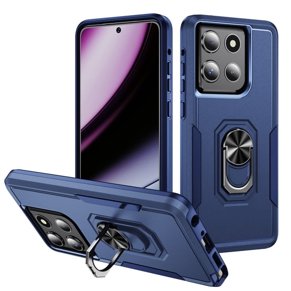 For Motorola Moto G Stylus 5G 2025 / 2026 Case With 360° Rotation Metal Ring Holder【Magnetic Car Mount】Shockproof Rugged Full Body Protection Heavy Duty Dust/Drop Proof Cover Case,Blue