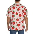 thumbnail image 5 of Xecao offers the Strawberries for Men's Casual Short-sleeved Shirt, a button-up collared shirt with a pocket, perfect for beach vacations and yacht travel in the 3X-Large size., 5 of 7
