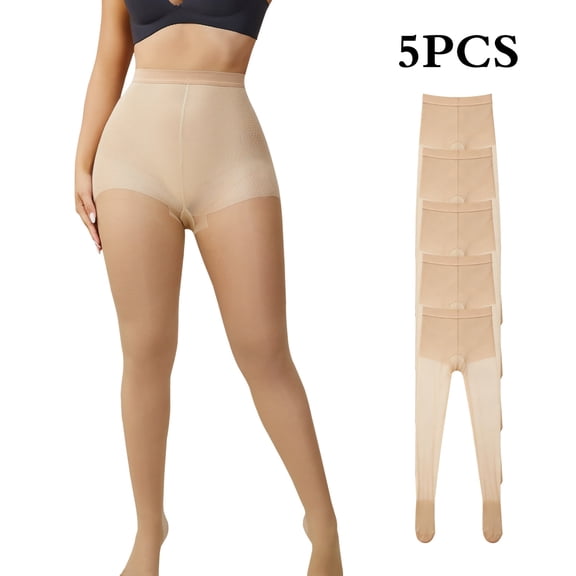 Athlemo Women's Tights semi-opaque Solid Color Pantyhose High Waist Compression Stocking 5/10pairs