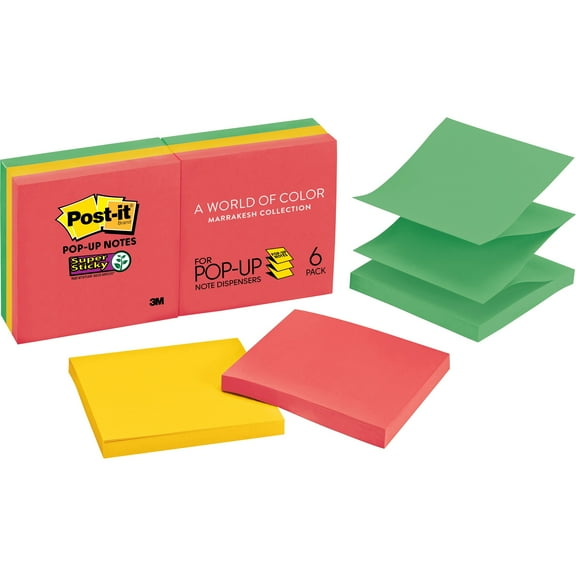 Pop-Up 3 X 3 Note Refill, Marrakesh, 90 Notes/pad, 6 Pads/pack | Bundle of 5 Packs