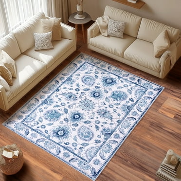 Socofuz 3'x5' Non-slip Area Rugs, Washable Carpet, Vintage Retro Rug for Kitchen Dining Room Home Office