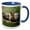 Blue/White, variant on 3drose, Beautiful Tiger Posing for Pictures, 11oz Two-tone Yellow Mug