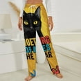 thumbnail image 3 of Black Cat Cute Cartoon Fun Winter Female Pants Flannel High Waist Women Pants Lady Warm Straight Leg Plush Trousers, 3 of 7
