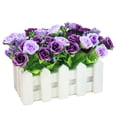 thumbnail image 4 of Maceta de valla Flores de rosas artificiales Tela de simulación Flor Inicio Boda Decoración floral falsa, Púrpura seitruly HA7815-02B, 4 of 6