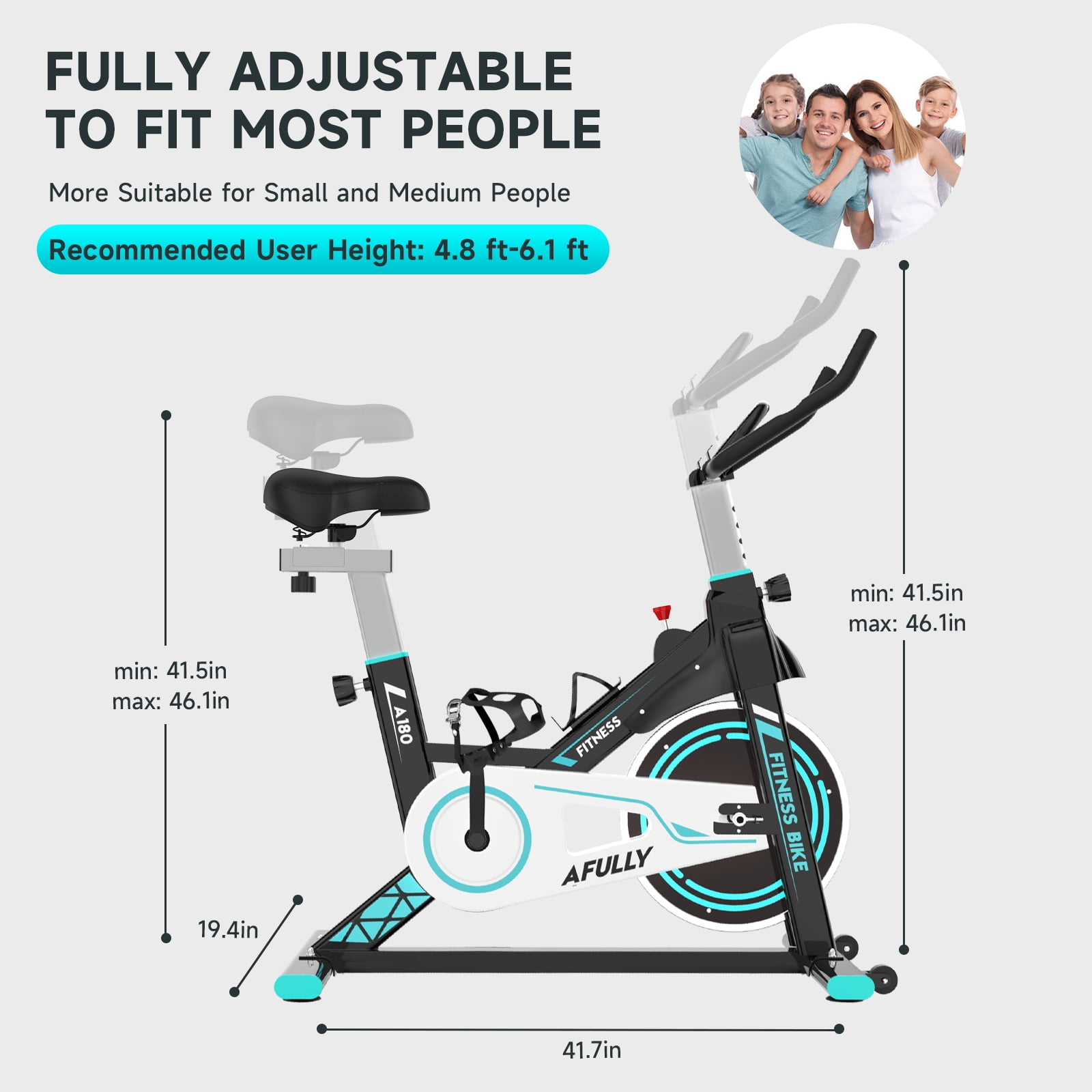 Pooboo Indoor Cycling Exercise Bikes Stationary Fitness Cycle Upright Cycling Belt Drive for Home Cardio Workout 35 Lbs Flywheel 350lb