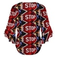 thumbnail image 6 of Stop Sign Women's V-Neck Blouse With 3/4 Ruffled Bell Sleeves Casual Top Ladies Blouses, 6 of 7